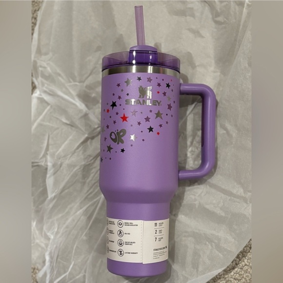 Stanley✨💜🤍Purple Water Bottle with Stars Olivia Rodrigo Design